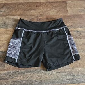 Women's Black and Gray Athletic Shorts
